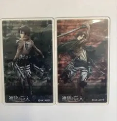 【未使用・匿名配送】進撃の巨人 リヴァイ・エレン　アクリルカード