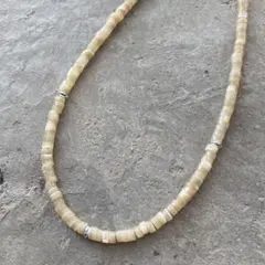 606天然シェルとSV925製ビーズのネックレス　サントドミンゴ　ヒシネックレス