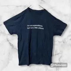 英字ロゴ【L】半袖/Tシャツ USA アメリカ 古着 海外 輸入 メンズ 大き