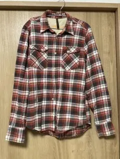 Nudie Jeans ネルシャツ チェック柄 レッド系 サイズS