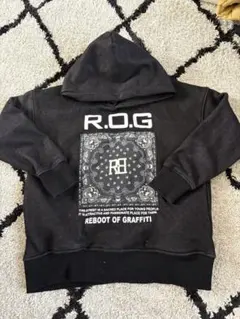 R.O.G 裏起毛パーカー　ブラック　130