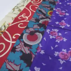 J479☆送料込み❣️銘仙 着物 4枚 まとめ売り❣️ 水辺の白ゆり＊単衣＊百合 銘仙 アンティーク銘仙着物 A645