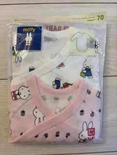 新品／未開封UNIQLO miffy クルーネックボディスーツ長袖　70㎝2枚組