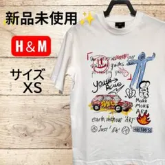✨新品未使用✨H＆M グラフィック ホワイトTシャツ《サイズ…XS》