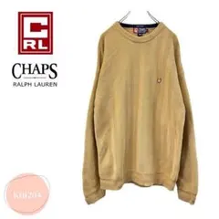 CHAPS ラルフローレン ロゴ刺繍 ニット セーター 黄 からし ストライプ