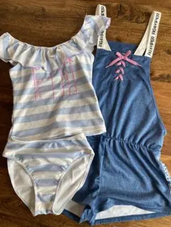 ストライプフリル水着セット 女の子用　160センチ