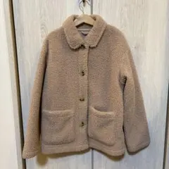 美品　UNIQLO ピンクベージュ フリースコート 140サイズ