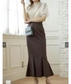 GRLハイウエストマーメイドツイルスカート[rut596] Sサイズ