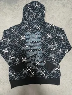 美品XLARGEフード付きパーカー 黒青お値下げ可能