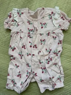 futatuta いちご柄ロンパース ピンク80センチ