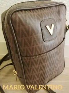 MARIO VALENTINO ロゴ総柄 レザー2wayショルダーバッグ