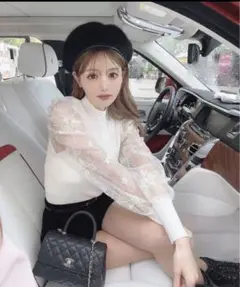 Rady オーガンジーニットトップス