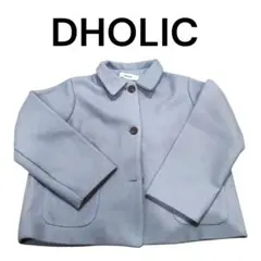 DHOLIC ブルーグレー ボクシー コート ショート ウール混