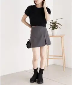 スリットレイヤード　ミニスカート