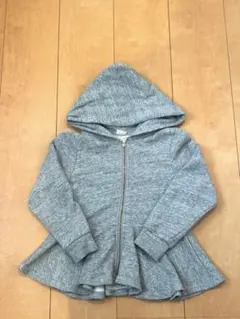 petit main ペプラムパーカー グレー 110cm