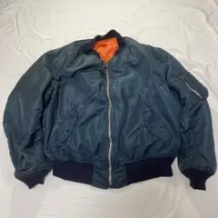 90s ALPHA MA-1 USA製 アルファ ネイビー idealXL相当
