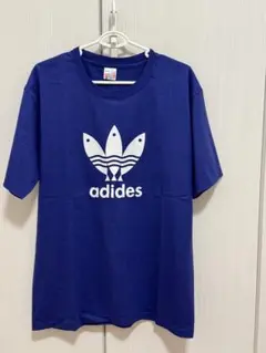 adidesパロディ ロゴ Tシャツ XL 青