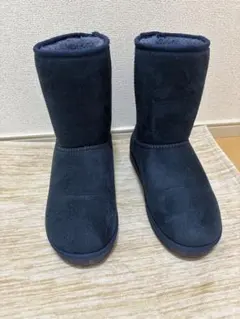 ネイビー スエード ショートブーツ