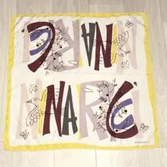 【極美品】NINA RICCI ニナリッチ シルクスカーフ 透かし織 モダン鳥蝶