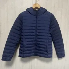 ユニクロウルトラライトネイビー フード付き ダウンジャケットM 50
