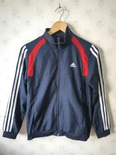 ☆adidas ネイビー/レッド ジャケット ウインドブレーカー 150☆
