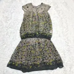 センソユニコ　イオコムイオ　スカート　ブラウス　シースルー　柄　セットアップ