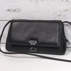 美品 イアクッチ ショルダーバッグ アバ ウォレット レザー シボ ブラックのサムネイル