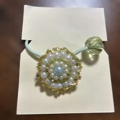 ハンドメイド　ビーズ刺繍ゴム　ヘアアクセサリ
