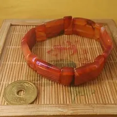 板状赤瑪瑙18cm開運ブレス{整理番号:AW153}