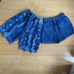 キッズデニムハーフパンツ ショートパンツ 2枚セット