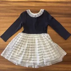 プチバトー ネイビー ワンピース 長袖　3ans