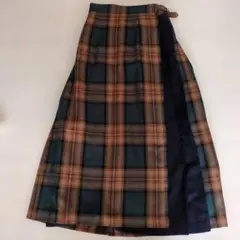 テチチ　チェック柄 プリーツスカート ベルト付き