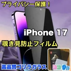 プライバシー保護！【iPhone 17】覗き見防止ゴリラガラスフィルム
