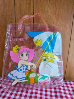 昭和レトロ・モンキーモモ・ビニールバッグ・未使用アニメ