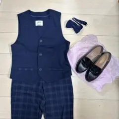 ZARA ネイビー フォーマルベストズボン蝶ネクタイセット発表会結婚式　男の子