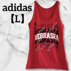 未使用級✨adidas アディダス タンクトップ 【L】ネブラスカ 赤 レッド