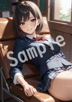 JK グラビア アニメファンアート A4 ポスター イラスト ★00017240