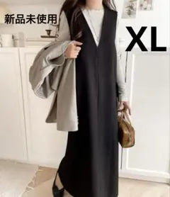 新品未使用　XL Classical Elf ポケット付 Vネック ワンピース黒