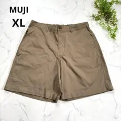 美品 無印良品◆紳士　製品染めショートパンツ　ハーフパンツ(XL) 茶　大きめのサムネイル