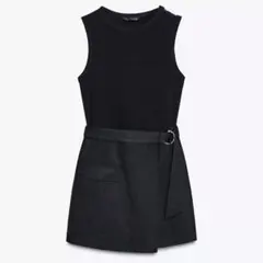ZARA ベルト付きコントラストジャンプ スーツのサムネイル