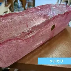 岩田ガラス 　 ピンクガラス 　花器　フラワーベース