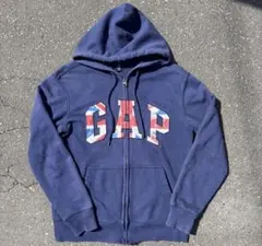 archive 90s old GAP パーカー 短丈 古着 フルジップ 刺繍