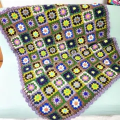 モチーフ編み【12】ハンドメイド　ブランケット　マルチカバー