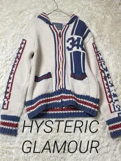 【ヒステリックグラマー】希少 カウチンニット カーディガン Free 白紺