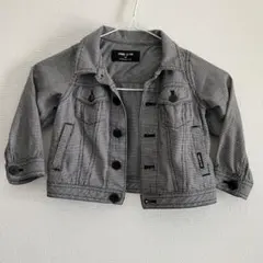 コムサイズム 千鳥チェック柄ジャケット 90cm ブラック　ホワイト　黒　白　綿