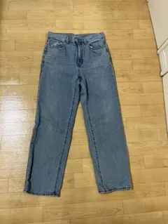 GU ストレートデニムパンツ ライトブルー