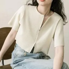 半袖Wジップニット