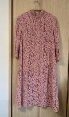 東京ソワール フルレース 七分袖ワンピース M