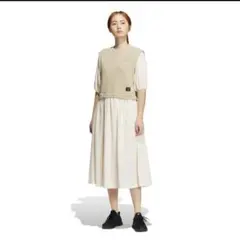 アディダス切り替えドッキングワンピースベージュ 新品