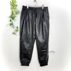 ZARA ザラ フェイクレザー ジョガーパンツ ブラック黒 Lサイズ 伸縮性あり